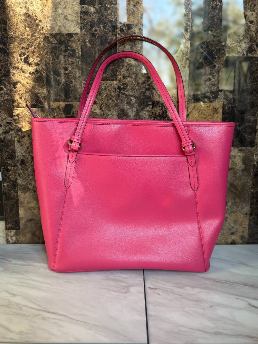 Vintage Coach Legacy (2000s) Peyton Saffiano Leather Zip Top Tote - Like New - Picture 5 of 7